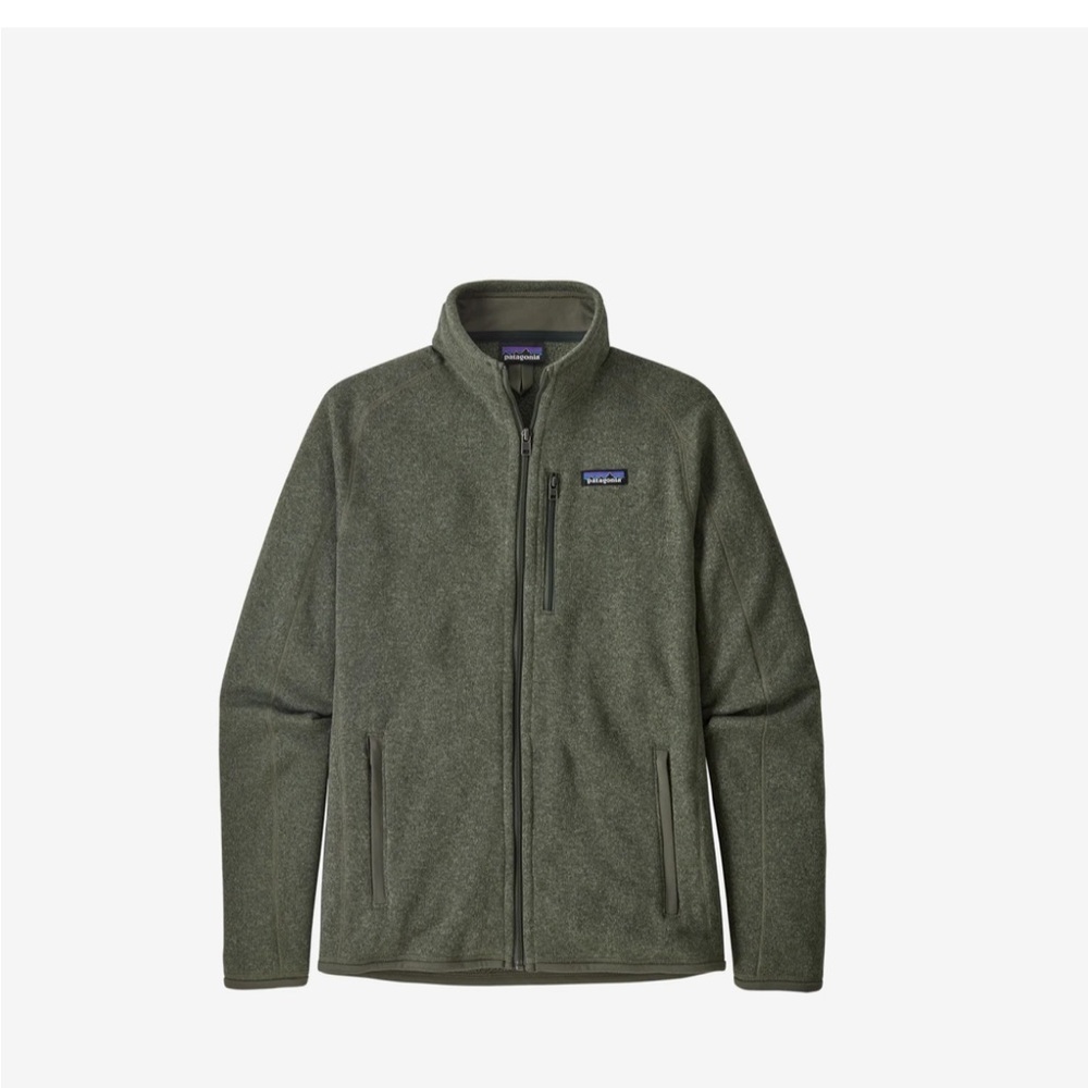 Patagonia Men’s Better Sweater in industrial green. full zip, Size Large.